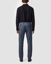 NN.07 Theo blauw gemeleerde broek, gedragen achteraanzicht