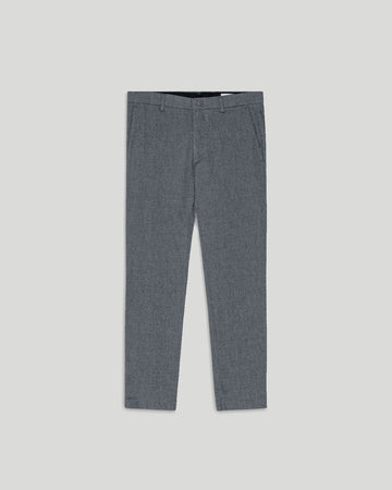 NN.07 Theo blauw gemeleerde broek, productfoto vooraanzicht