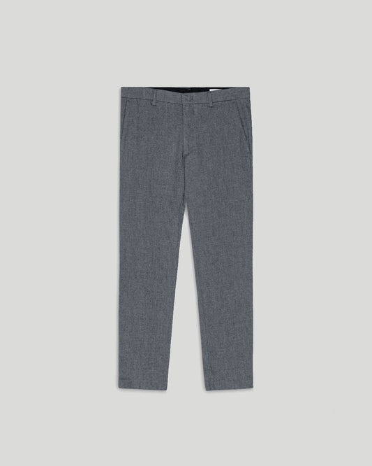 NN.07 Theo blauw gemeleerde broek, productfoto vooraanzicht