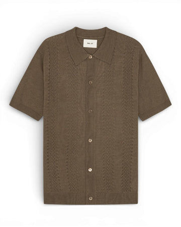 Mable Husk Thor Lightweight Wool Blend Button Down Polo