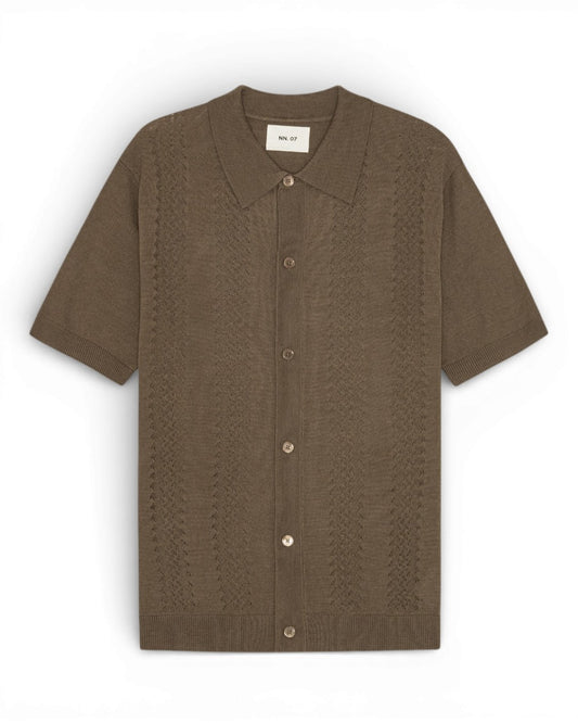 Mable Husk Thor Lightweight Wool Blend Button Down Polo