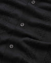NN.07 Thor donkerblauw gebreid vest, detail breisel en knopen