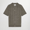 NN.07 Thor Wool Blend Polo Cardigan Evergreen – productbeeld 1