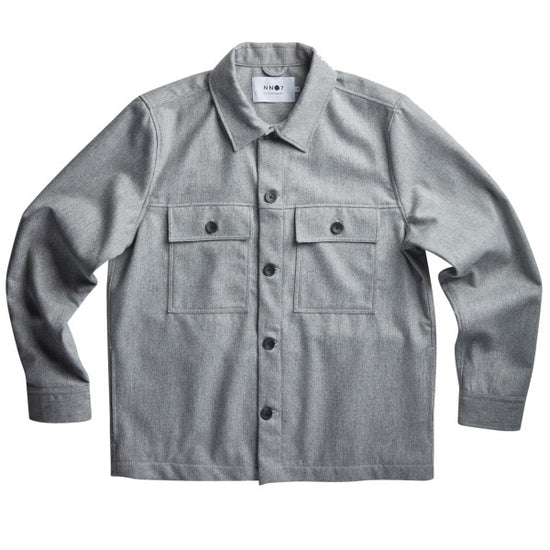 NN.07 Wilas Hybrid Jacket Grey Melange – vooraanzicht