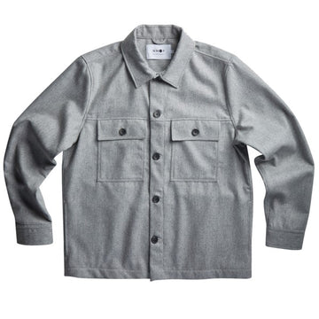 NN.07 Wilas Hybrid Jacket Grey Melange – vooraanzicht