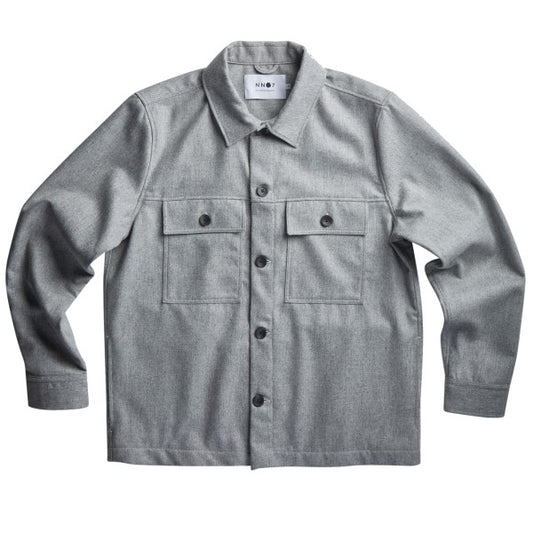 NN.07 Wilas Hybrid Jacket Grey Melange – vooraanzicht