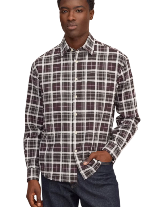 NN07 deon 50037 wine check shirt op model 
