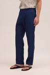NN.07 Aden 1454 Trousers Linen Regular Fit Navy