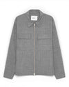 Light Grey Melange Alban Wool Blend Overshirt