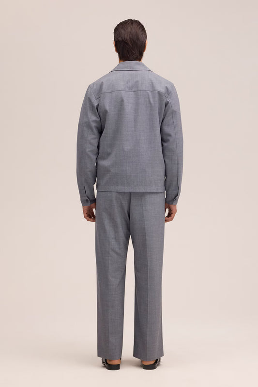 NN.07 Alban 10037 Overshirt Wool Blend Grey Melange