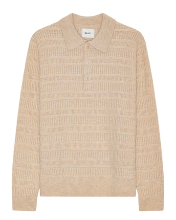 NN.07 Alfie Wool Cashmere Polo Ivory – productbeeld 1 van 6