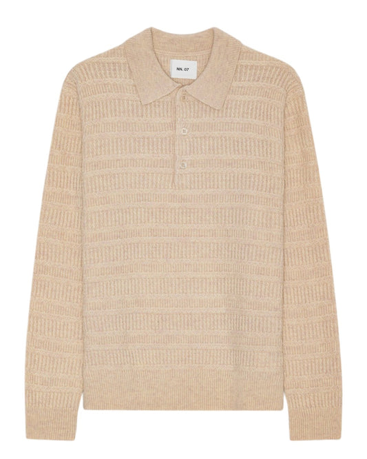 NN.07 Alfie Wool Cashmere Polo Ivory – productbeeld 1 van 6