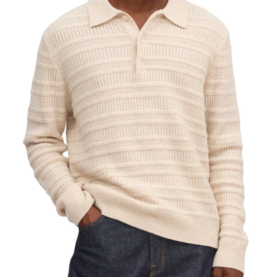 NN.07 Alfie Wool Cashmere Polo Ivory – productbeeld 4 van 6