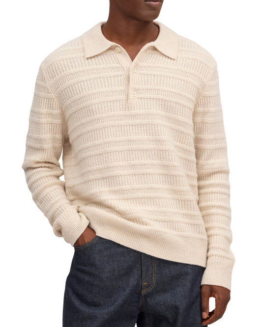 NN.07 Alfie Wool Cashmere Polo Ivory – productbeeld 4 van 6