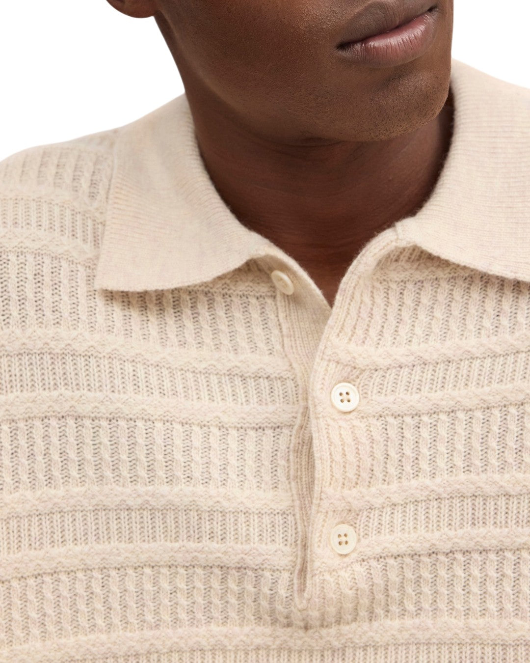 NN.07 Alfie Wool Cashmere Polo Ivory – productbeeld 6 van 6