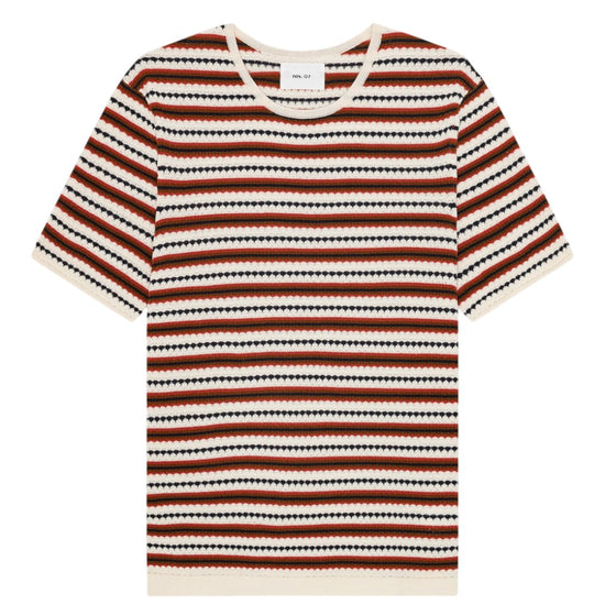 NN.07 Bari 6686 T-shirt knitted cotton ivory multi