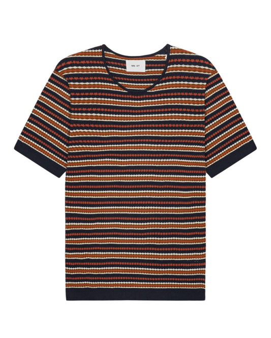 NN.07 Bari 6686 T-shirt Knitted Cotton Navy Multi