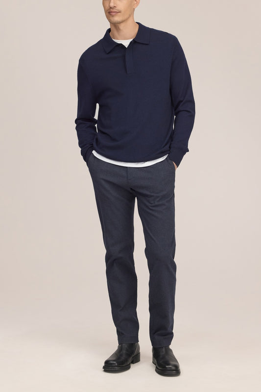 NN.07 Emerson 6605 Merino Wool Polo Navy Blue – productfoto 3 – Checkpoint Mol