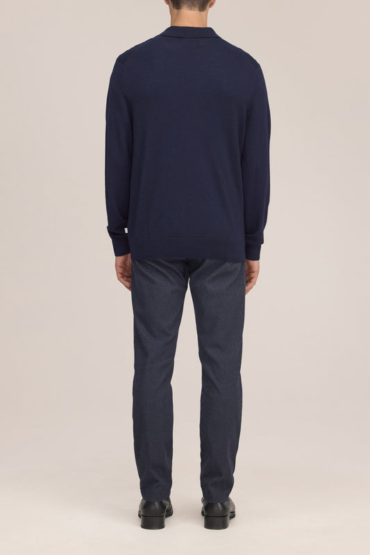 NN.07 Emerson 6605 Merino Wool Polo Navy Blue – productfoto 4 – Checkpoint Mol
