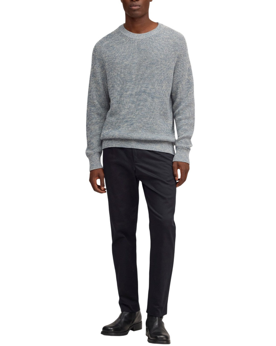 NN.07 Evan 6470 Cotton Crewneck Concrete Sky – productbeeld 3 van 5