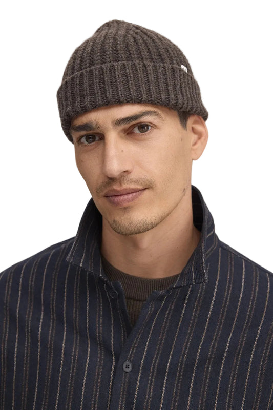 NN.07 Fisherman 6650 rib knit beanie Deep Truffle - Checkpoint Mol