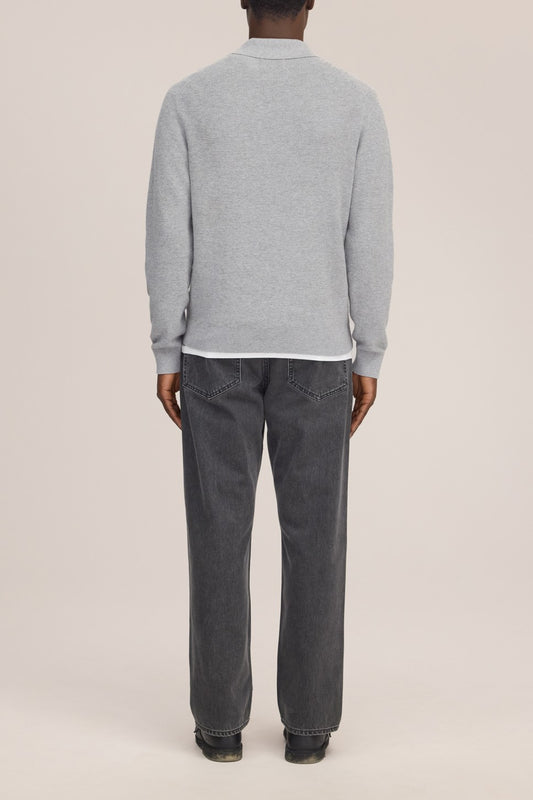 NN.07 Hope Rib 60060 Cotton Cashmere Polo Navy Melange – productfoto 4 – Checkpoint Mol
