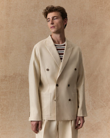 NN.07 Jordin 1454 Vest Linen Double Breasted Honey Silk