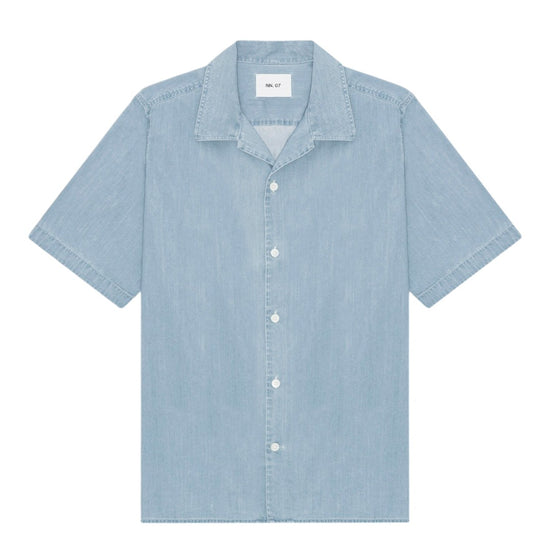 NN.07 Julio 5765 shirt cotton twill open collar indigo