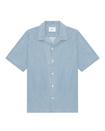 NN.07 Julio 5765 shirt cotton twill open collar indigo