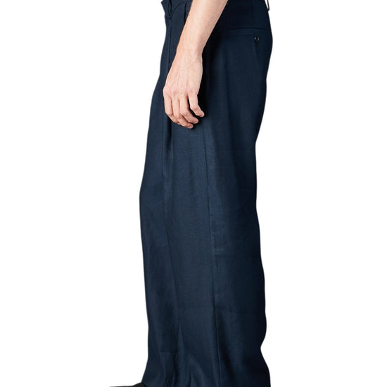 Deep Navy Kay Linen Blend Relaxed Fit Trousers
