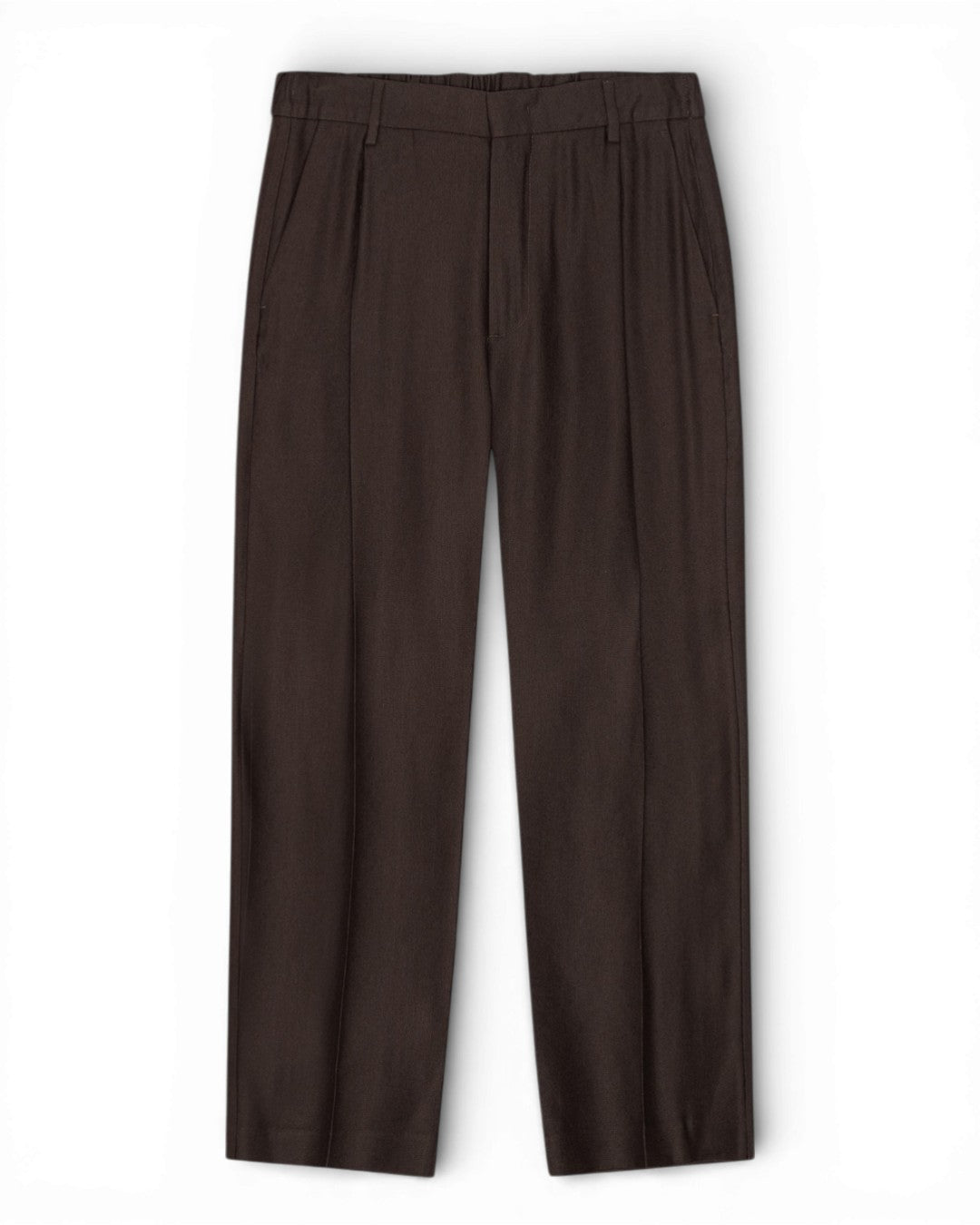 Deep Truffle Kay Linen Blend Relaxed Fit Trousers