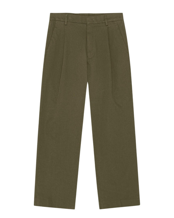 NN.07 Kay 1420 Relaxed Fit Pleated Trousers Shadow Moss