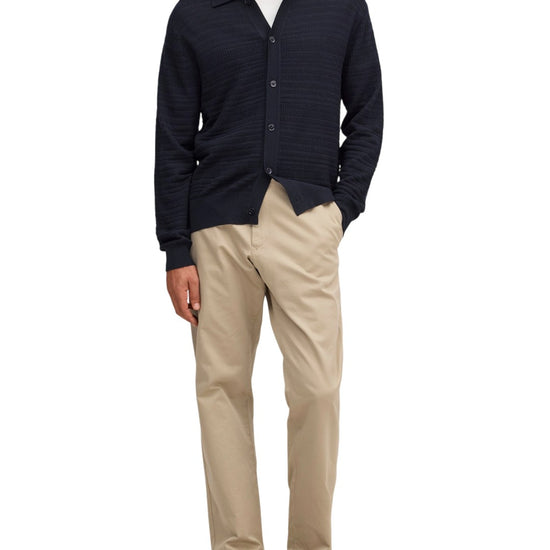 NN.07 Nate Wool Polo Cardigan Deep Navy – productbeeld 3 van 10