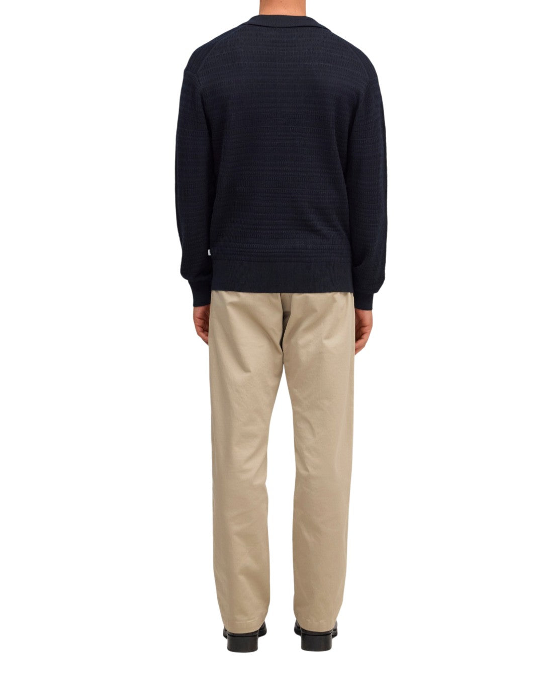 NN.07 Nate Wool Polo Cardigan Deep Navy – productbeeld 5 van 10