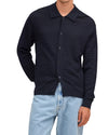 NN.07 Nate Wool Polo Cardigan Deep Navy – productbeeld 8 van 10
