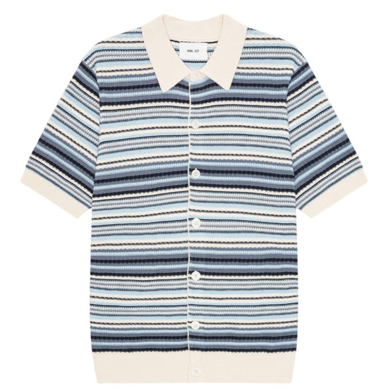 NN.07 Nolan 60019 polo cardigan cotton navy multi