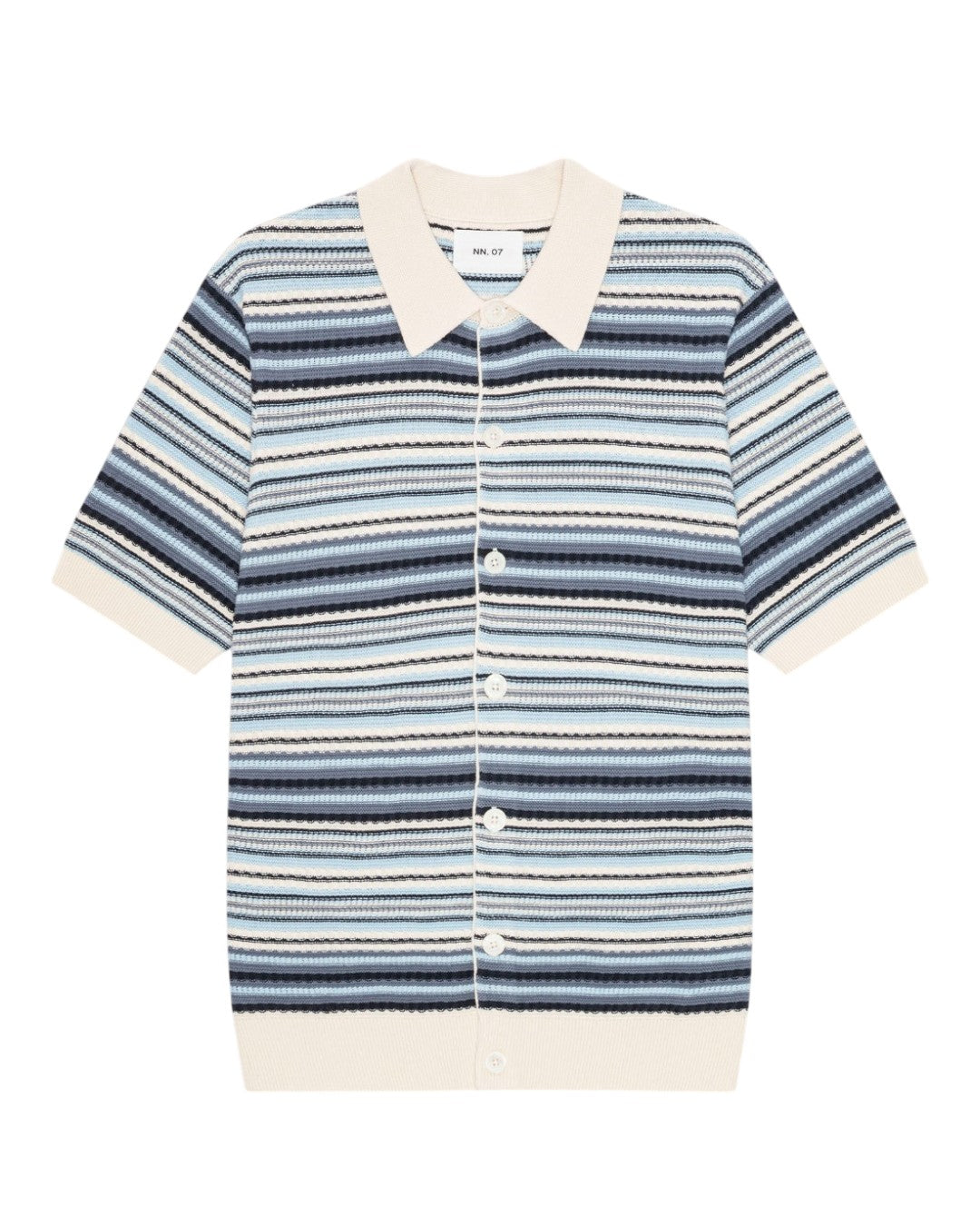 NN.07 Nolan 60019 polo cardigan cotton navy multi