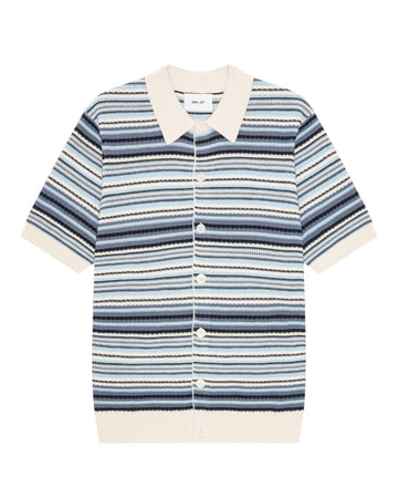 NN.07 Nolan 60019 polo cardigan cotton navy multi