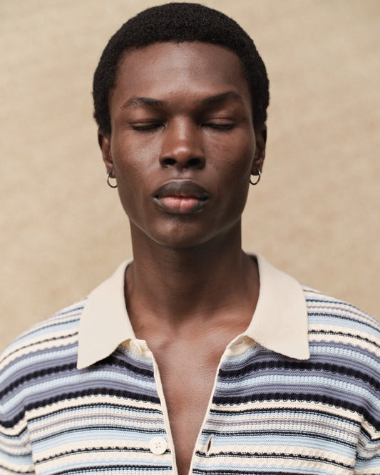 NN.07 Nolan 60019 Polo Cardigan Cotton Navy Multi