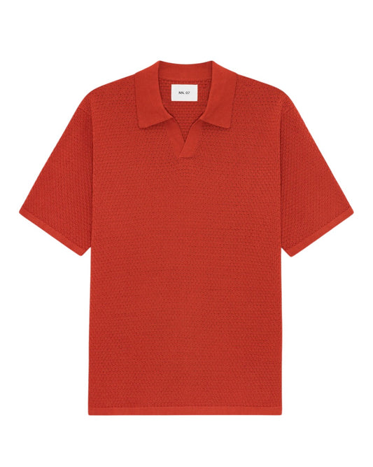 NN.07 Paul 60016 polo knitted cotton sienna red
