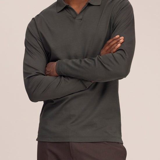 NN.07 Paul 3525 Organic Cotton LS Polo Dark Army – productfoto 2 – Checkpoint Mol