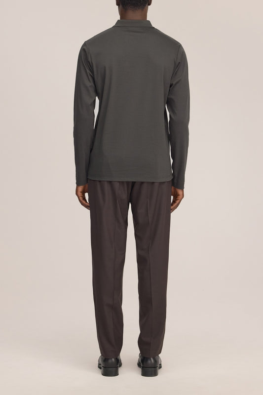 NN.07 Paul 3525 Organic Cotton LS Polo Dark Army – productfoto 5 – Checkpoint Mol
