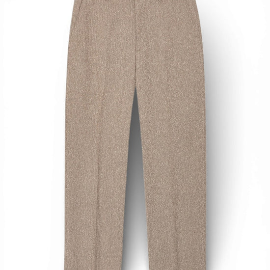 Brown Melange Paw Organic Cotton Relaxed Fit Trousers