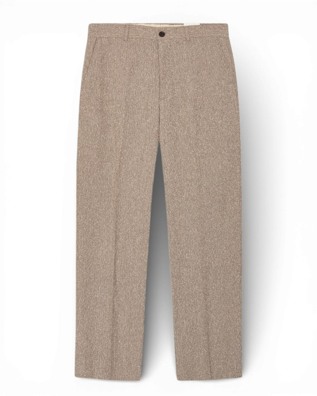 Brown Melange Paw Organic Cotton Relaxed Fit Trousers