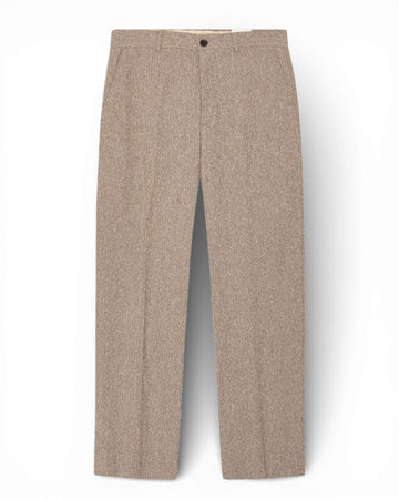 Brown Melange Paw Organic Cotton Relaxed Fit Trousers
