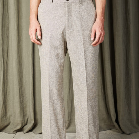 Brown Melange Paw Organic Cotton Relaxed Fit Trousers