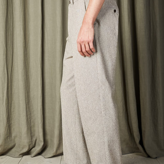 Brown Melange Paw Organic Cotton Relaxed Fit Trousers