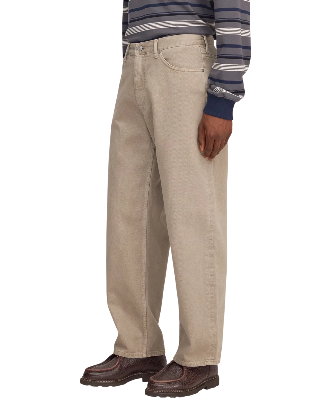 Zijaanzicht NN.07 Ross 1874 barrel jeans Khaki Stone – Checkpoint Mol