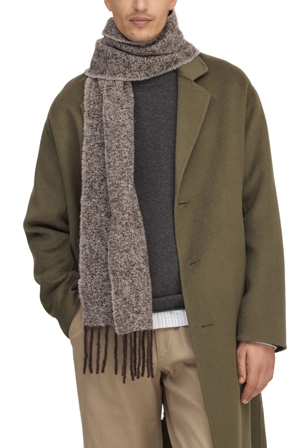 NN.07 Scarf Two 60085 Alpaca Wool Boucle Scarf Deep Truffle – productfoto 2 – Checkpoint Mol