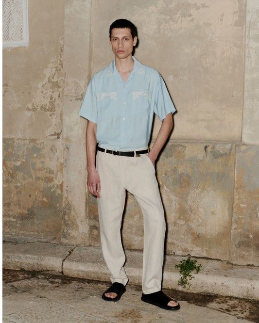 NN.07 Theo 1454 Trousers Linen Slim Fit Oat